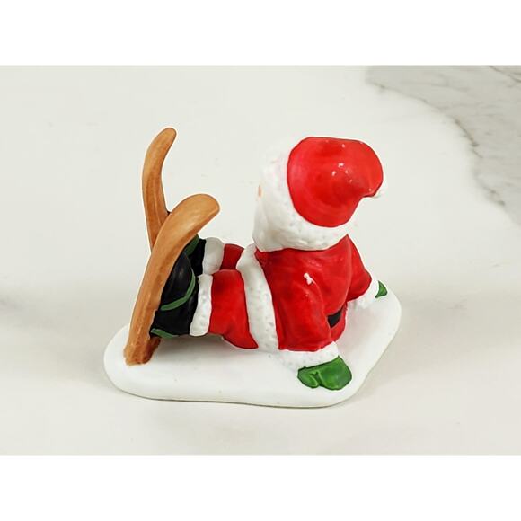 Lefton Mini Santa Figurine Christmas Holidays Home Decor 2 1/2" Porcelain 1990 - Picture 6 of 14